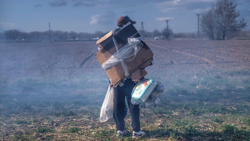 sınırda bekleyen göçmen